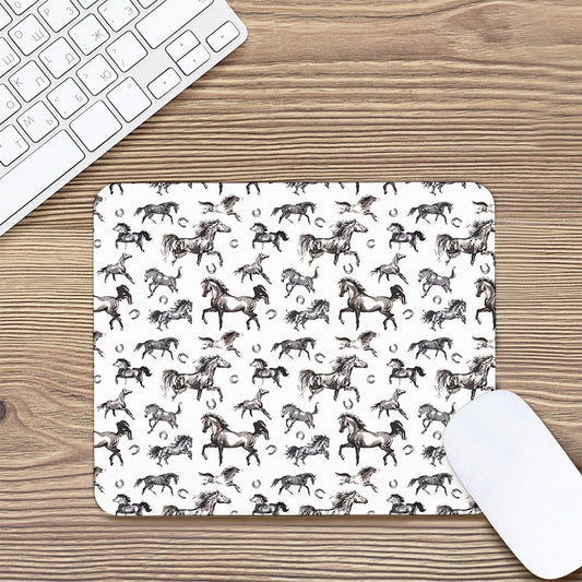 Watercolor Horse Pattern Print Mouse Pad