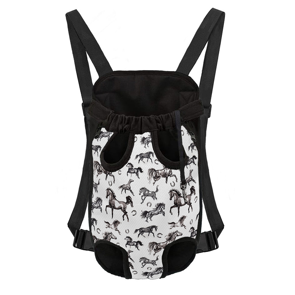 Watercolor Horse Pattern Print Pet Carrier Backpack