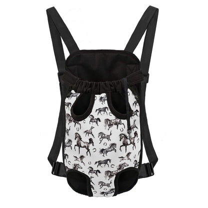Watercolor Horse Pattern Print Pet Carrier Backpack