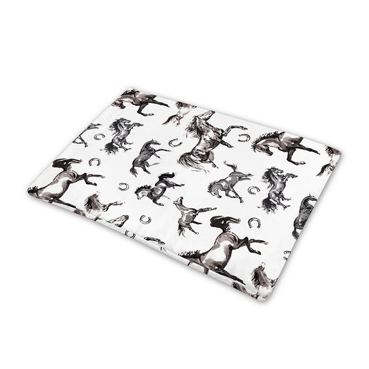 Watercolor Horse Pattern Print Pet Cooling Mat Cover