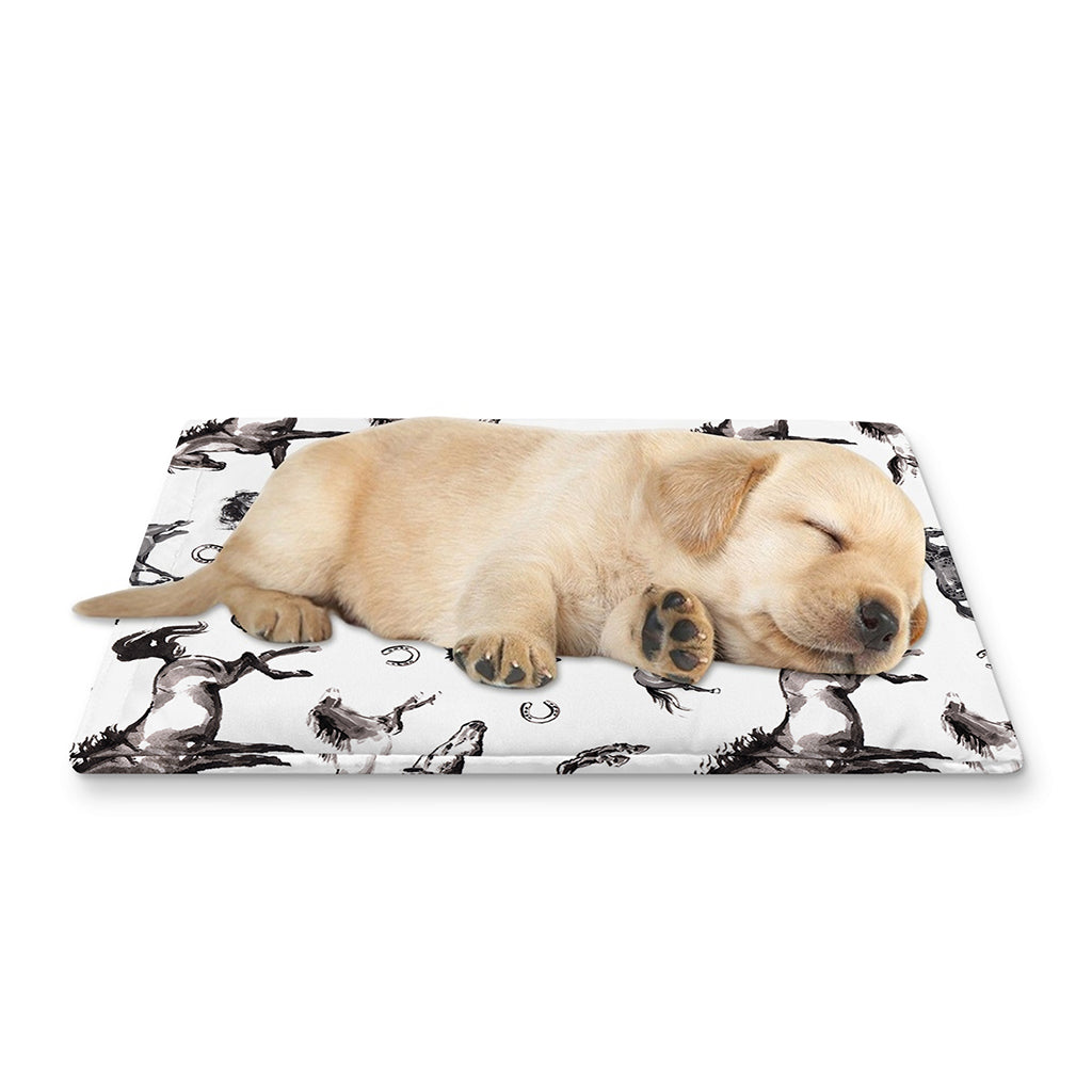 Watercolor Horse Pattern Print Pet Cooling Mat Cover