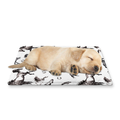 Watercolor Horse Pattern Print Pet Cooling Mat Cover