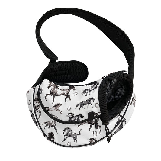 Watercolor Horse Pattern Print Pet Sling Carrier