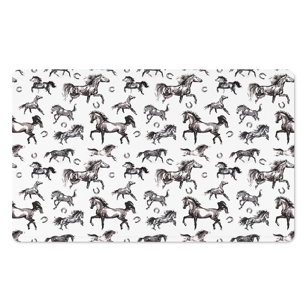 Watercolor Horse Pattern Print Polyester Doormat