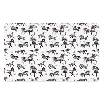Watercolor Horse Pattern Print Polyester Doormat
