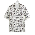 Watercolor Horse Pattern Print Rayon Hawaiian Shirt