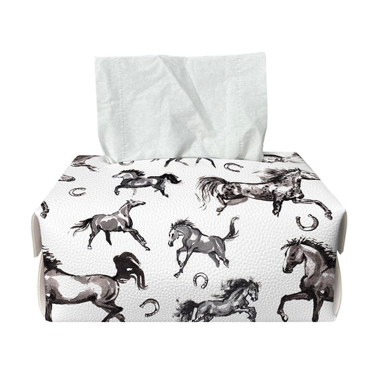 Watercolor Horse Pattern Print Rectangle Tissue Box Cover