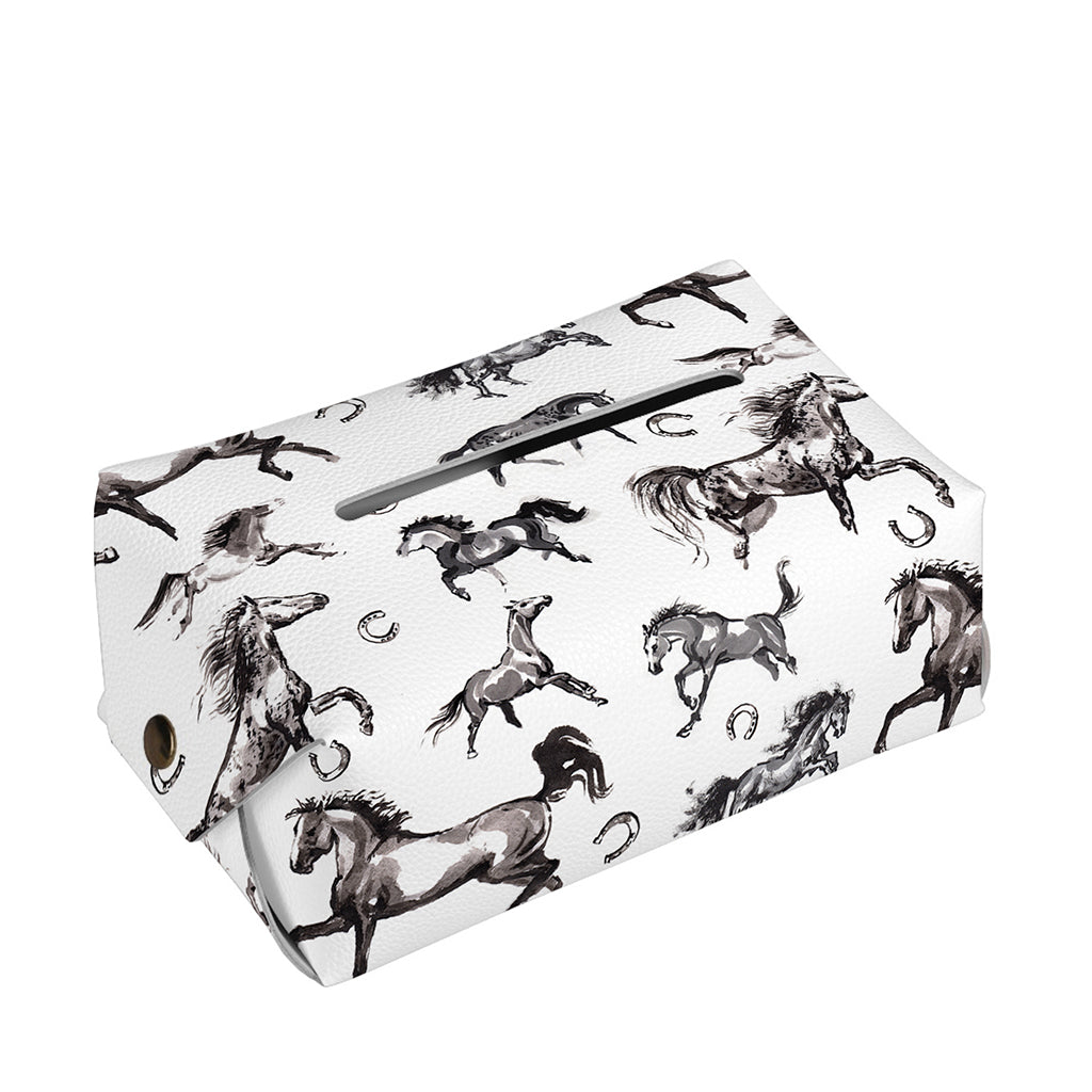 Watercolor Horse Pattern Print Rectangle Tissue Box Cover