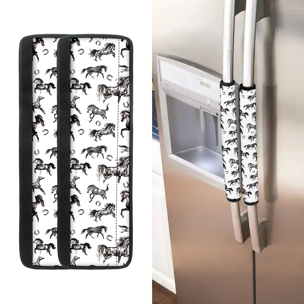 Watercolor Horse Pattern Print Refrigerator Handle Covers