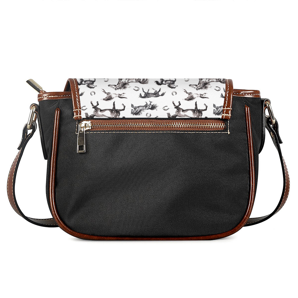Watercolor Horse Pattern Print Saddle Bag
