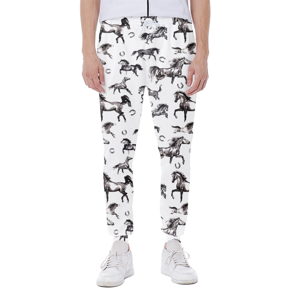 Watercolor Horse Pattern Print Scuba Joggers