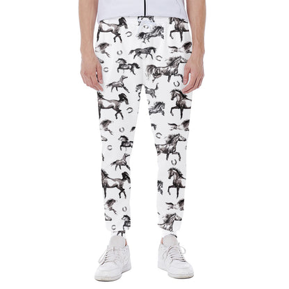 Watercolor Horse Pattern Print Scuba Joggers