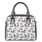 Watercolor Horse Pattern Print Shoulder Handbag