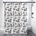 Watercolor Horse Pattern Print Shower Curtain