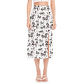 Watercolor Horse Pattern Print Side Slit Midi Skirt
