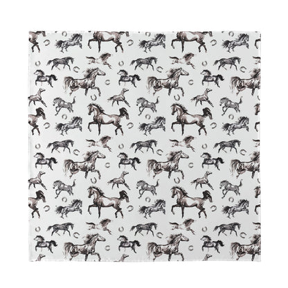 Watercolor Horse Pattern Print Silk Bandana