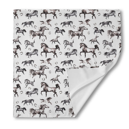 Watercolor Horse Pattern Print Silk Bandana