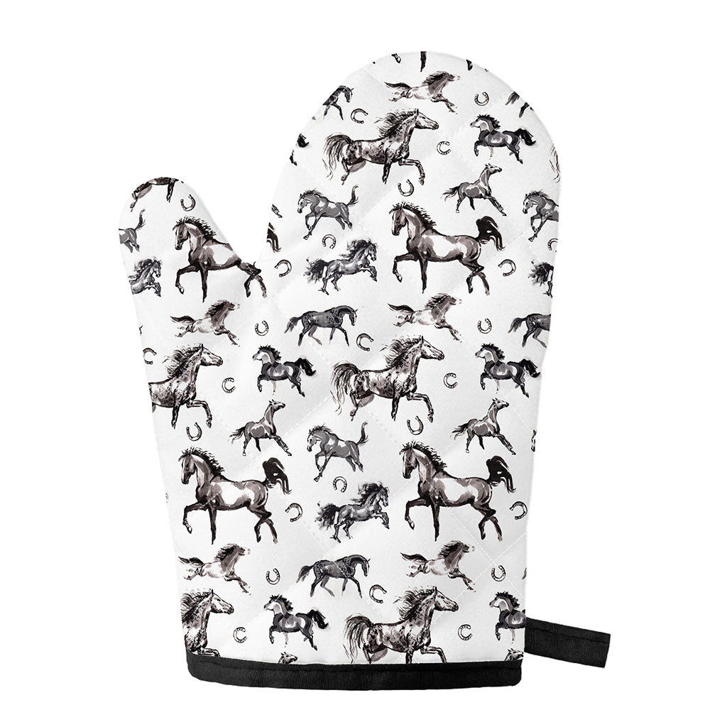 Watercolor Horse Pattern Print Single Oven Mitt