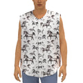 Watercolor Horse Pattern Print Sleeveless Baseball Jersey
