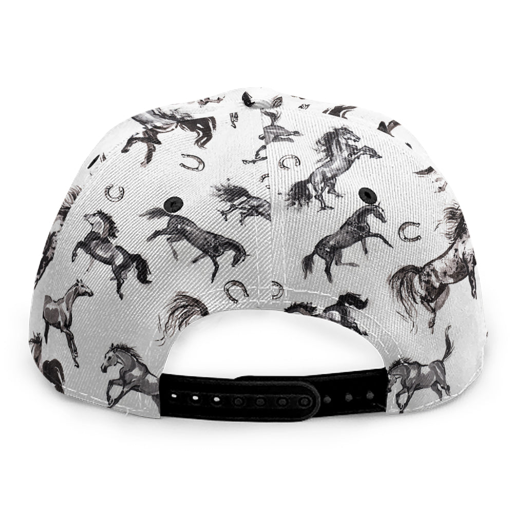 Watercolor Horse Pattern Print Snapback Cap