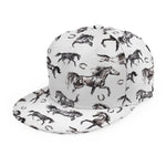 Watercolor Horse Pattern Print Snapback Cap