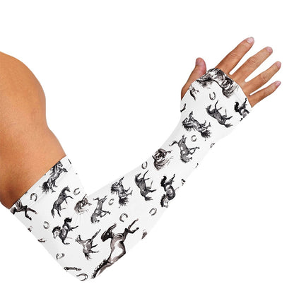 Watercolor Horse Pattern Print Sun Protection Arm Sleeves