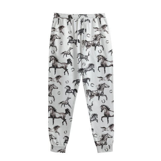 Watercolor Horse Pattern Print Sweatpants