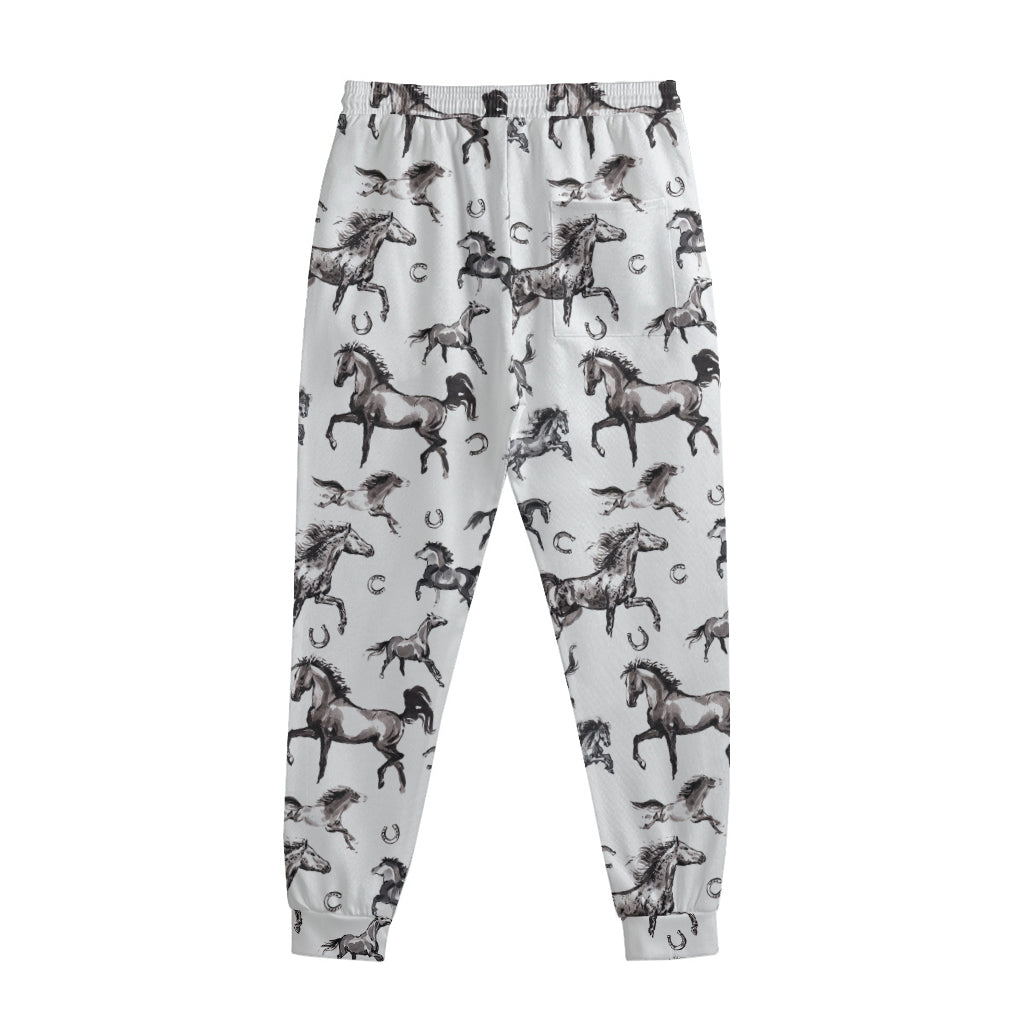 Watercolor Horse Pattern Print Sweatpants