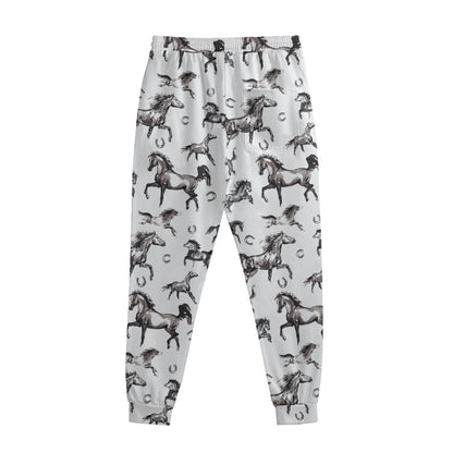 Watercolor Horse Pattern Print Sweatpants