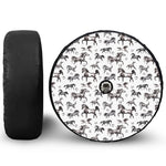Watercolor Horse Pattern Print Tire Cover With Camera Hole