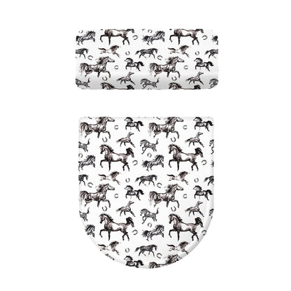 Watercolor Horse Pattern Print Toilet Lid And Tank Cover Set