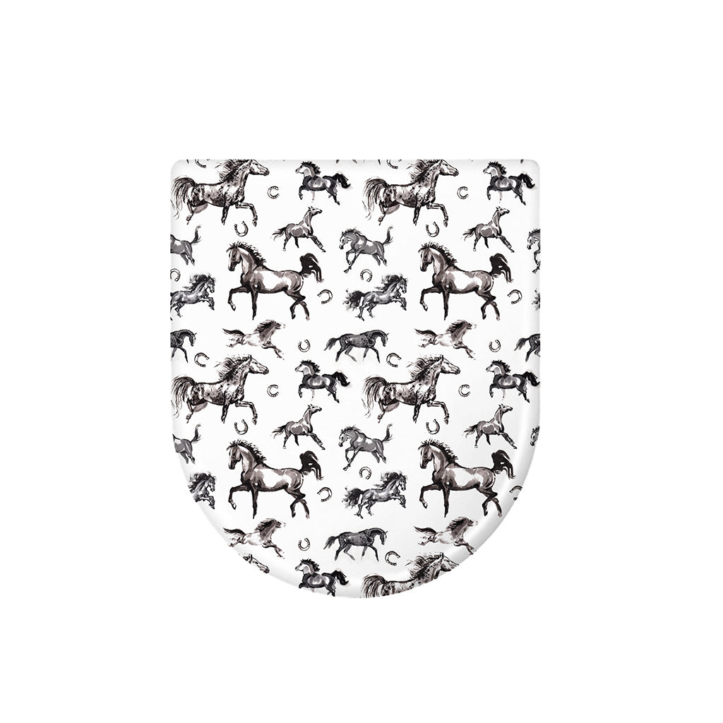 Watercolor Horse Pattern Print Toilet Lid Cover