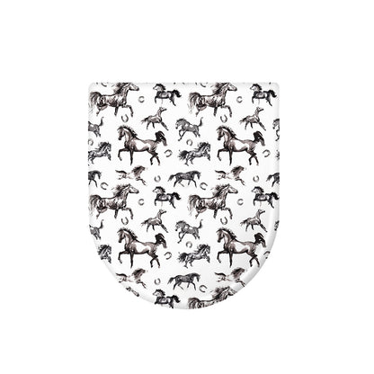 Watercolor Horse Pattern Print Toilet Lid Cover