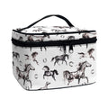 Watercolor Horse Pattern Print Travel Makeup Bag