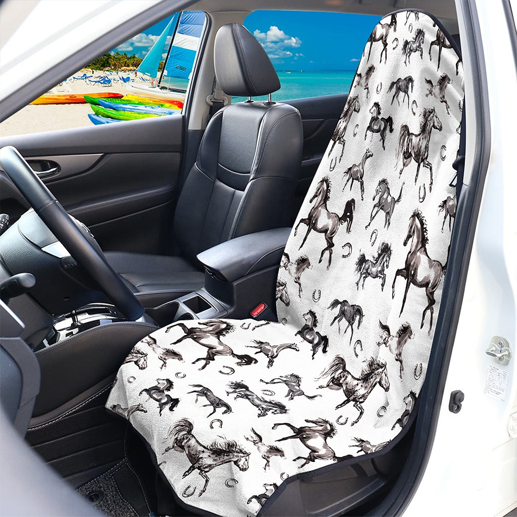 Watercolor Horse Pattern Print Waterproof Car Seat Cover