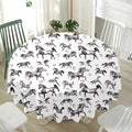 Watercolor Horse Pattern Print Waterproof Round Tablecloth