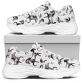 Watercolor Horse Pattern Print White Chunky Shoes