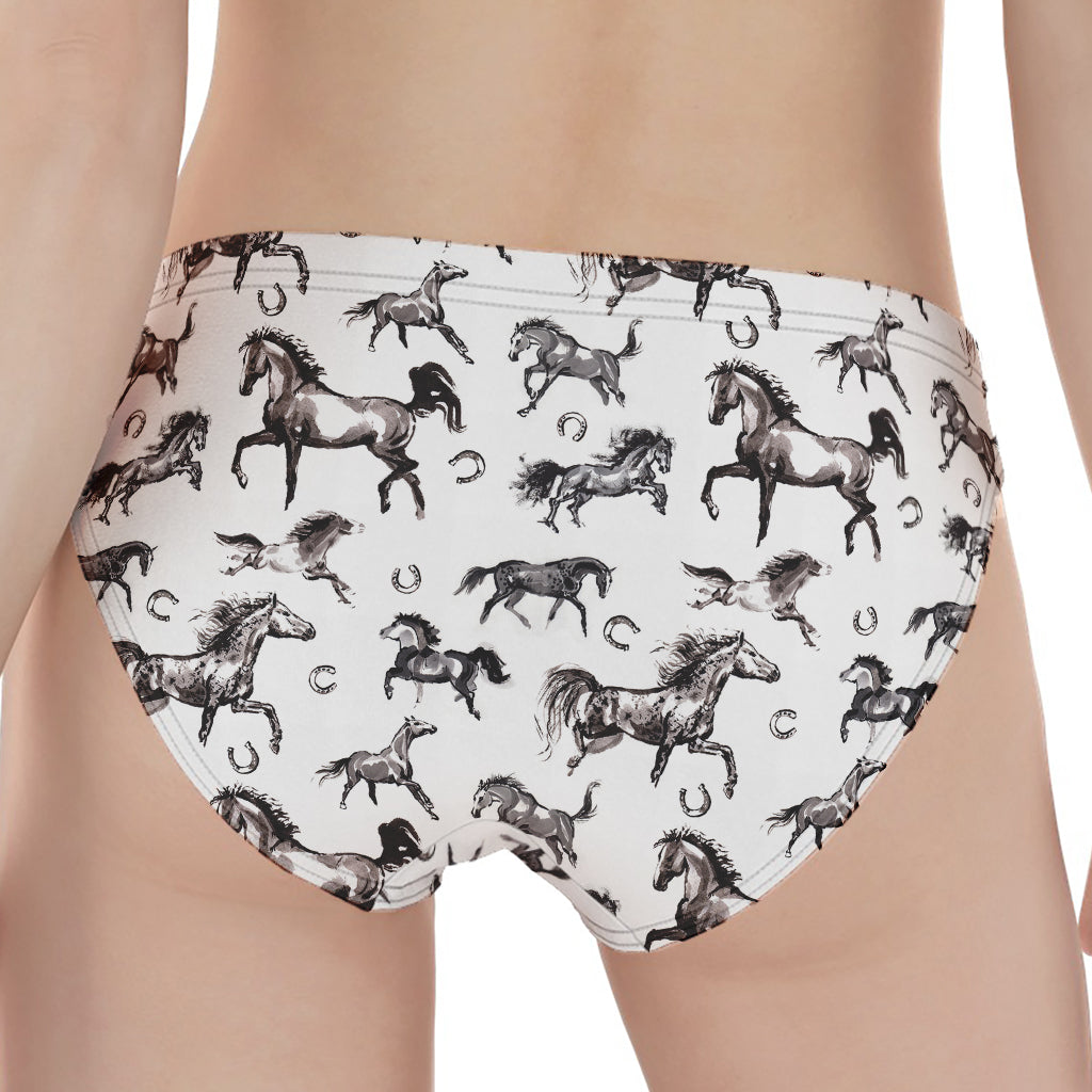 Watercolor Horse Pattern Print Women's Panties