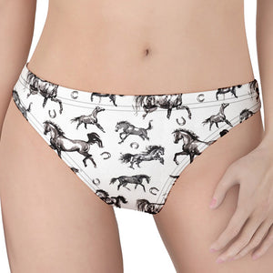 Watercolor Horse Pattern Print Women's Thong