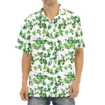 Watercolor Ivy Leaf Pattern Print Aloha Shirt