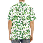 Watercolor Ivy Leaf Pattern Print Aloha Shirt