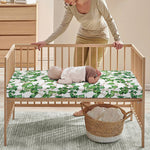 Watercolor Ivy Leaf Pattern Print Baby Crib Sheet