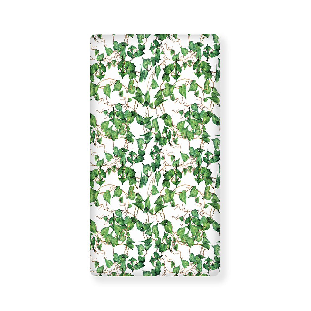 Watercolor Ivy Leaf Pattern Print Baby Crib Sheet