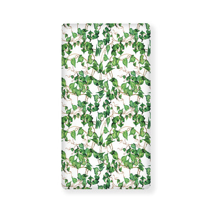 Watercolor Ivy Leaf Pattern Print Baby Crib Sheet