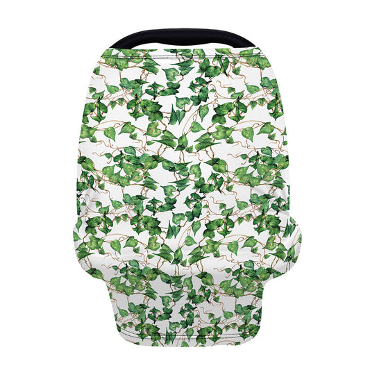 Watercolor Ivy Leaf Pattern Print Baby Seat Cover