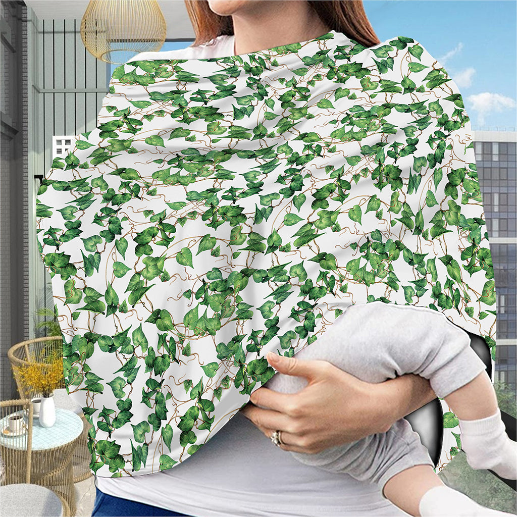 Watercolor Ivy Leaf Pattern Print Baby Seat Cover