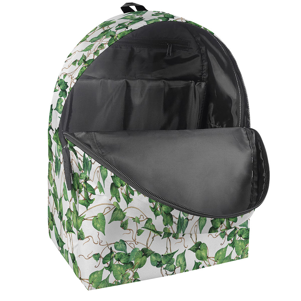 Watercolor Ivy Leaf Pattern Print Backpack