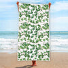 Watercolor Ivy Leaf Pattern Print Beach Towel