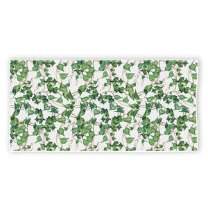 Watercolor Ivy Leaf Pattern Print Beach Towel