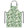 Watercolor Ivy Leaf Pattern Print Bib Apron With Pocket